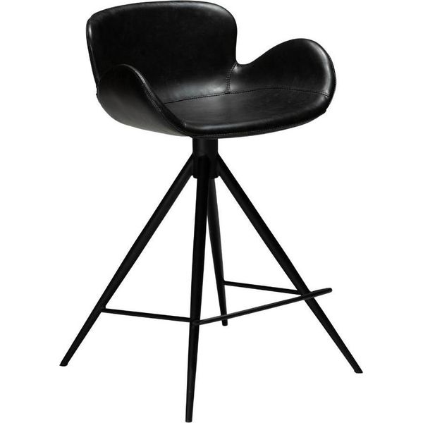 (Set Di 2) Sedia Da Banco Gaia Dan-Form Con Braccioli In Pelle Artificialepoliuretanonera.-image
