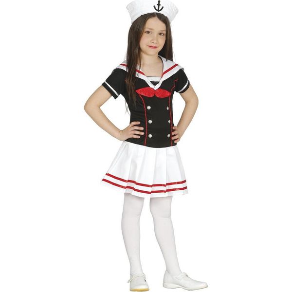 Fiestas Guirca - Set Di Costumi Da Marinaio Per Bambina FG609 (146-152) (Blu/Bianco)-image
