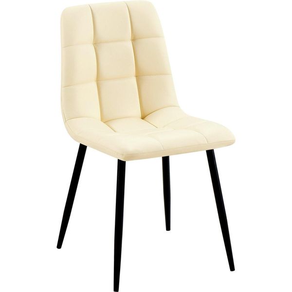 Sedia Da Pranzo In Pelle Finta - Sedia - Imbottitura Di Facile Manutenzione, Elevato Comfort Di Seduta | Colore: Crema-image