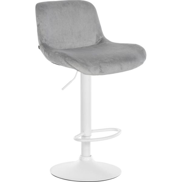 Sgabello Moderno Da Bar Bianco - Sgabello Dal Design Confortevole - Regolabile In Altezza E Girevole A 360° | Colore: Grigio | Materiale: Morbido-image
