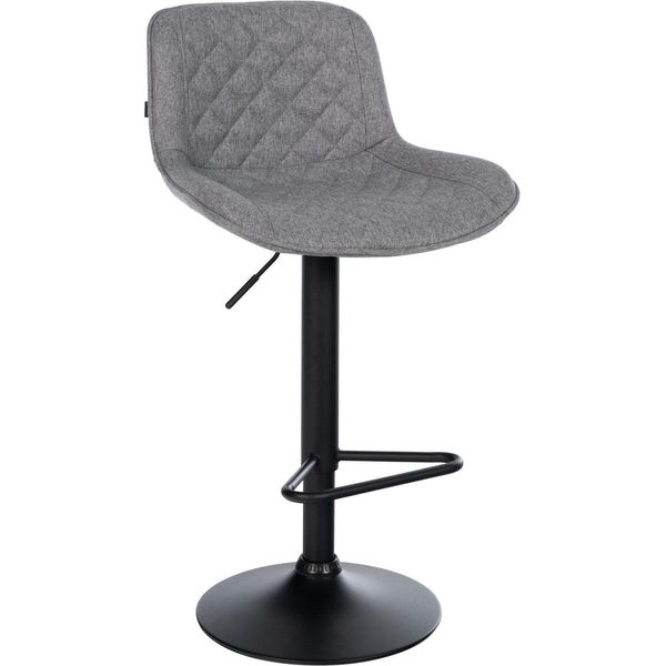 Sgabello Da Bar - Sgabello Da Cucina - Girevole A 360°, Regolabile In Altezza, Seduta Confortevole - Pelle Finta/Velluto | Colore: Grigio Scuro, Materiale: Polvere-image
