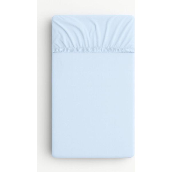 Lenzuolo A Pieghe 120X60 Cm, Culle, Cotone, Morbido E Sicuro Per I Bambini, Blu-image