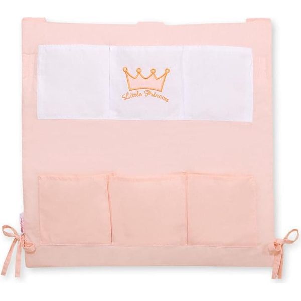 Cot Tidy - Organizer - 6 Scomparti - Piccolo Principe/Principessa - 100 % Cotone - Rosa Cipria-image