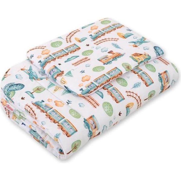 Set Culla 2 Pezzi, Comfort Extra Morbido, Strascico Turchese, 100 % Cotone-image