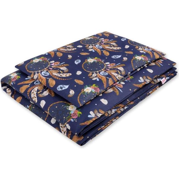 Set Lettino Per Neonati, Set Culla, Morbido, 100 % Cotone, 2 Pezzi, Blu Scuro, Oeko-Tex-image