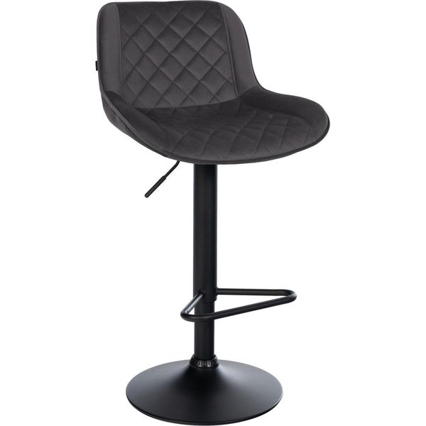Sgabello Da Bar - Sgabello Da Cucina - Girevole A 360°, Regolabile In Altezza, Seduta Confortevole - Similcuoio/Velluto | Colore: Nero | Materiale: Morbido-image