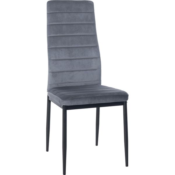 Sedia Da Pranzo - Sedia Da Cucina - Elevato Comfort Di Seduta, Robusta Struttura In Metallo | Colore: Grigio Chiaro, Materiale: Soft-image