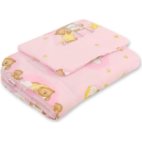Set Culla 2 Pezzi - Capacità - Morbido E Modellabile - Riutilizzabile, Ideale Per La Culla/La Carrozzina, Orsacchiotti Rosa-image