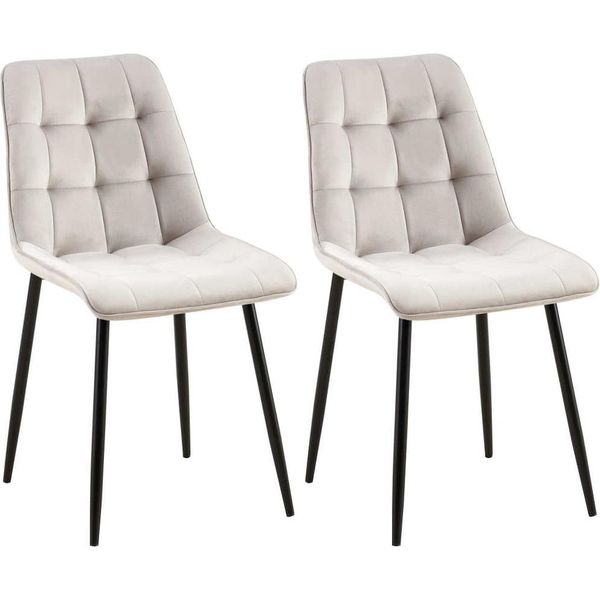 Set Di 2 Sedie Da Pranzo - Sedie In Velluto - Elevato Comfort Di Seduta | Colore: Grigio | Materiale: Morbido-image