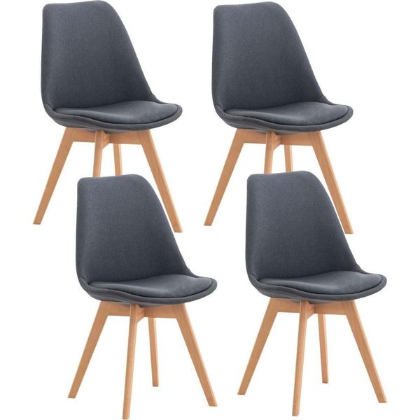Set Di 4 Sedie Da Pranzo - Sedie Da Cucina - Comode E Facili Da Pulire | Colore: Grigio Scuro, Materiale: Polvere-image