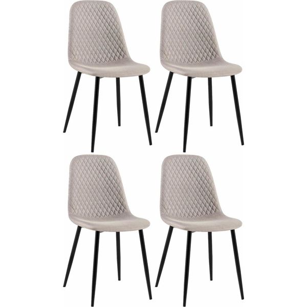 Set Di 4 Sedie Da Pranzo - Aggiornato - Di Facile Manutenzione - Design | Colore: Grigio | Materiale: Polvere-image