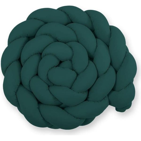 Paracolpi A Nodi Intrecciati Xxl - Bordo Lettino - Migliore Circolazione Dell'aria - Verde Bottiglia-image