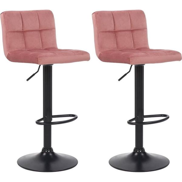 Set Di 2 Sgabelli Da Bar - Sgabelli Da Cucina - Altezza Regolabile E Design Moderno | Colore: Rosa-image