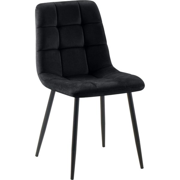 Sedia Da Pranzo - Sedia Da Pranzo - Schienale Comodo - Facile Da Mantenere | Materiale: Morbido | Colore: Nero-image