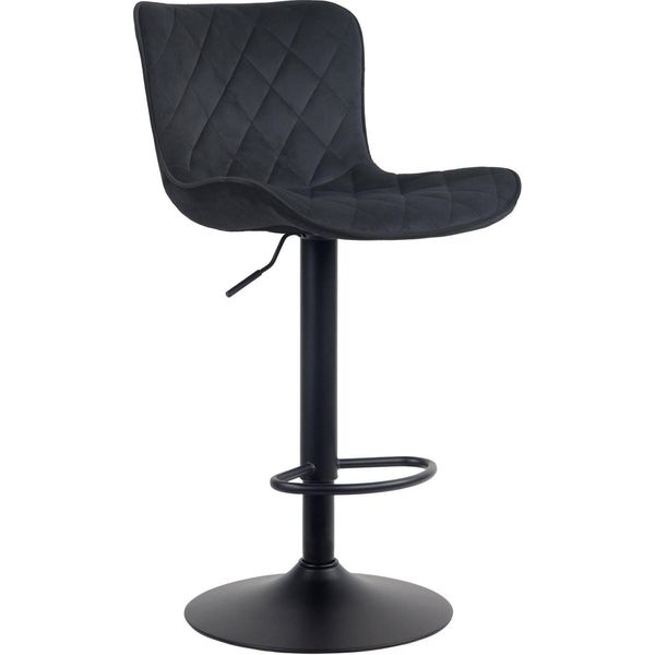Sgabello Da Bar Con Schienale Alto - Esclusiva Sedia Da Giardino - Regolabile E Ruotabile A 360° | Colore: Nero | Materiale: Morbido-image