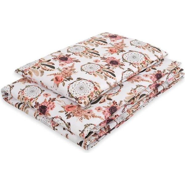 Set Di Biancheria Da Letto Per Neonati, Peso Culla, Cotone Extra Morbido, 2 Pezzi, 120 X 90 Cm, Fiori, Acchiappasogni-image