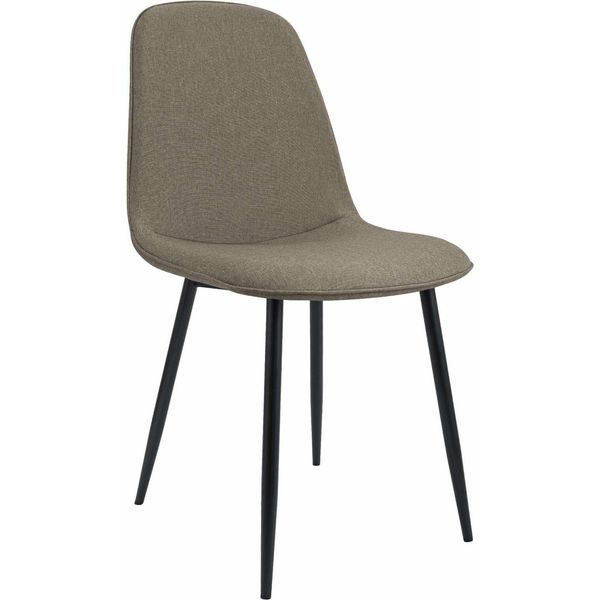 Sedia Da Pranzo Taupe - Sedia Da Cucina - Elevato Comfort Di Seduta, Gambe In Metallo Nero-image