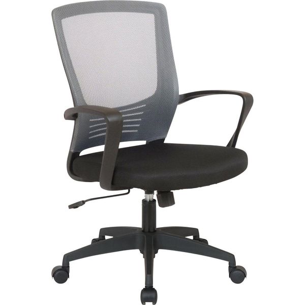 Sgabello Da Ufficio Girevole - Sgabello Da Ufficio - Comfort Ergonomico, Con Materiale A Rete Traspirante | Colore: Nero/Grigio-image