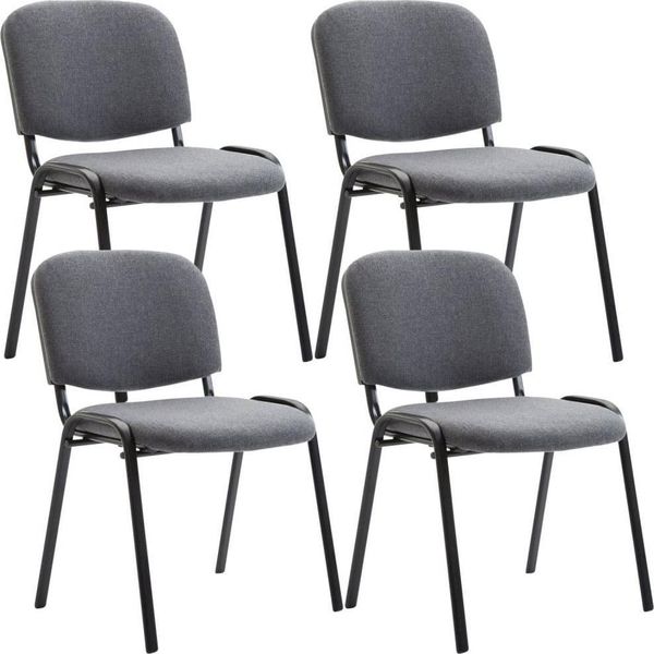 Set Di 4 Sedie Per Visitatori - Sedie Da Conferenza - Comfort E Risparmio Di Spazio Colore: Grigio-image