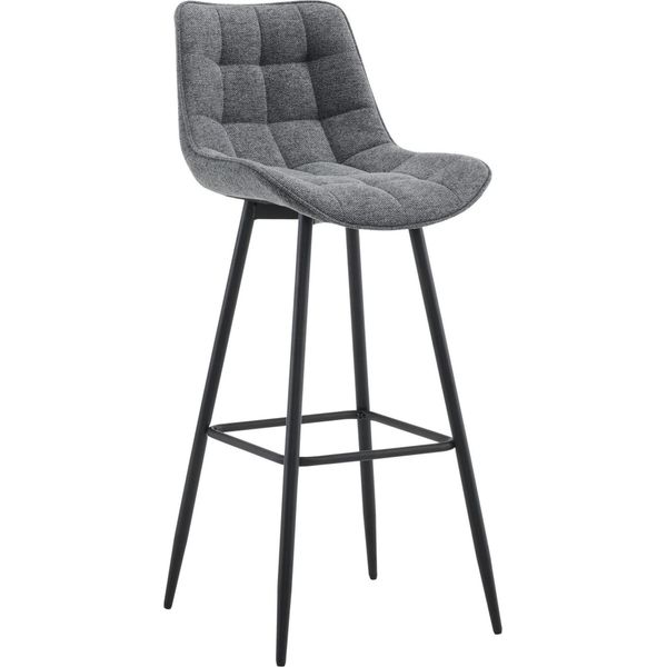 Sgabello Da Bar Dal Design Moderno - Sgabello Da Bar - Elegante E Confortevole, Struttura Nera Opaca | Colore: Grigio Scuro, Materiale: Polvere-image