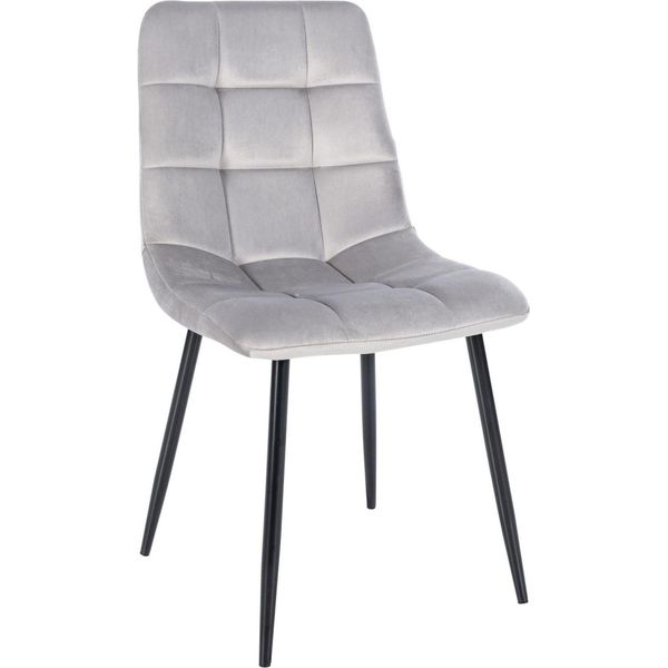 Sedia Da Pranzo Samt - Seduta In Velluto, Comfort A Bassa Manutenzione | Colore: Grigio-image