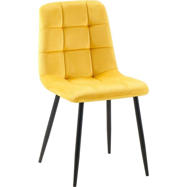Sedia Da Pranzo Samt - Sedile In Velluto, Comfort Senza Manutenzione | Colore: Giallo-image
