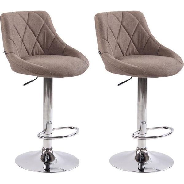 Set Di 2 Sgabelli Da Bar Moderni - Sgabelli Di Design - Eleganti Sgabelli Regolabili In Altezza | Colore: Taupe-image