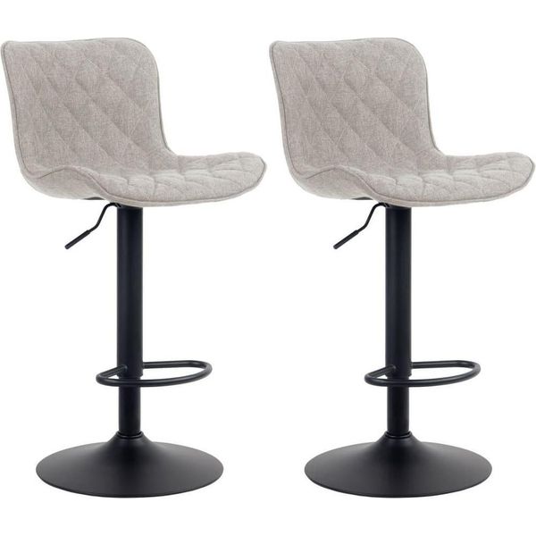 Set Di 2 Sgabelli Da Bar - Sgabello Alto - Design Moderno, Regolabile In Altezza E Girevole A 360° | Colore: Taupe | Materiale: Polvere-image