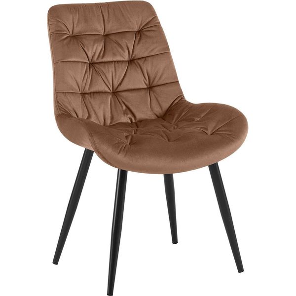 Sedia Da Sala Da Pranzo, Poltrona In Velluto, Elevato Comfort Di Seduta - Look Senza Tempo, Colore: Marrone-image