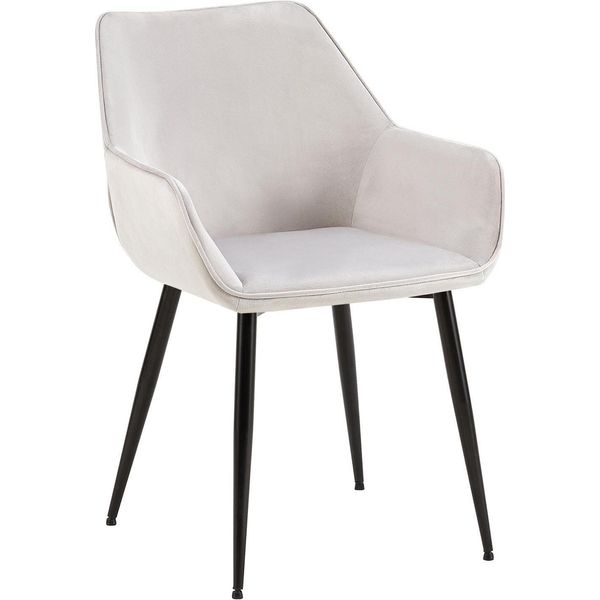 Sedia Da Pranzo - Lusso Confortevole - Robusta Struttura In Metallo | Colore: Grigio Chiaro, Materiale: Morbido-image