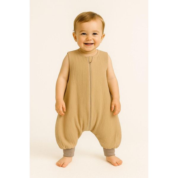 Sacco Nanna In Mussola Con Gambe - Sacco Nanna Per Bambini - Cotone Traspirante E Morbido Per L'estate-image