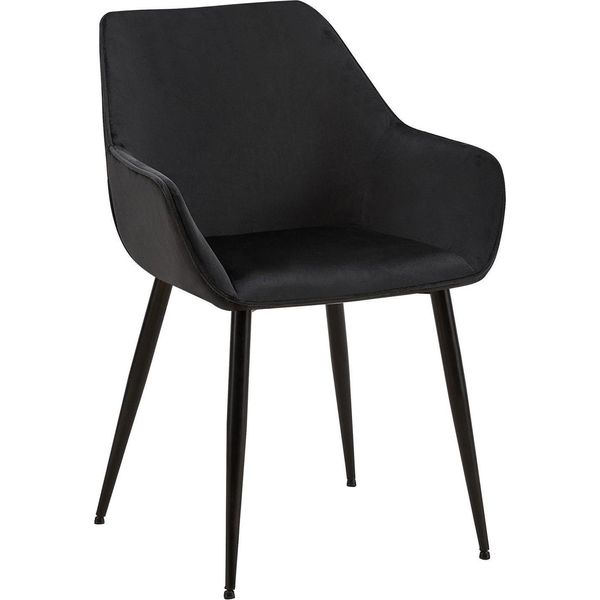 Sedia Da Pranzo - Lusso Confortevole - Robusta Struttura In Metallo | Colore: Nero | Materiale: Morbido-image