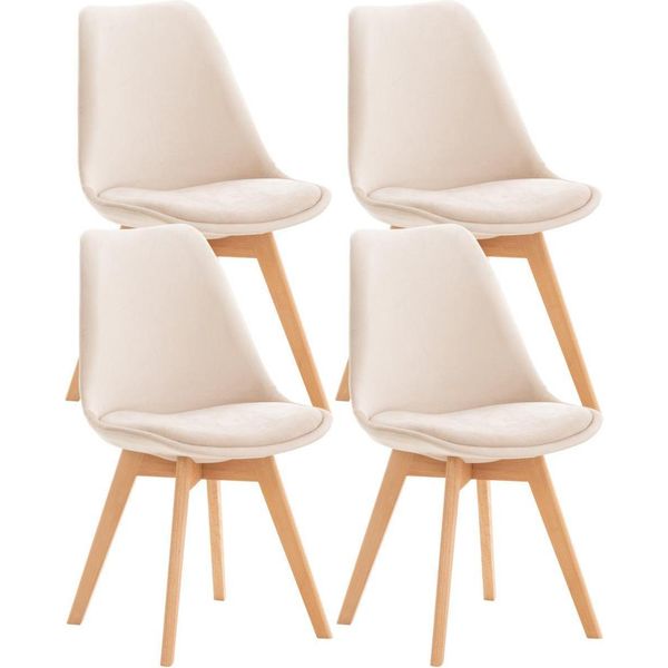 Set Di 4 Sedie Da Pranzo - Sedie Da Cucina - Comode E Facili Da Pulire | Colore: Beige | Materiale: Morbido-image