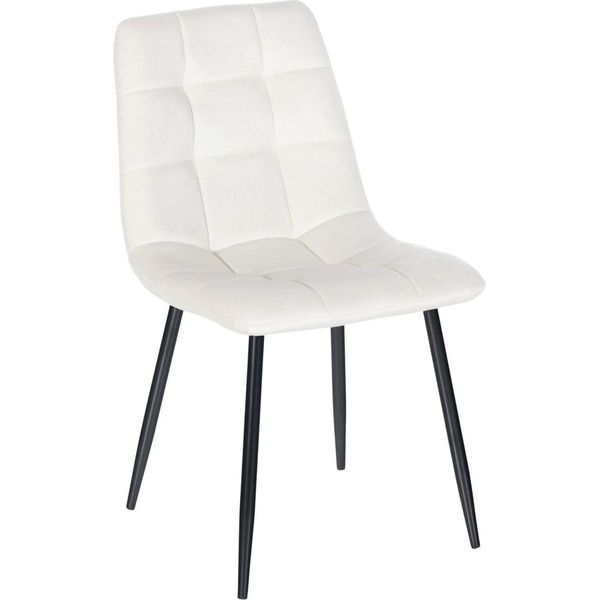 Sedia Da Pranzo Samt - Seduta In Velluto, Comfort A Bassa Manutenzione | Colore: Bianco Crema-image