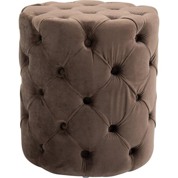 Elegante Coprigambe In Velluto - Fotstol - Design Di Facile Manutenzione, Stile Chesterfield-image