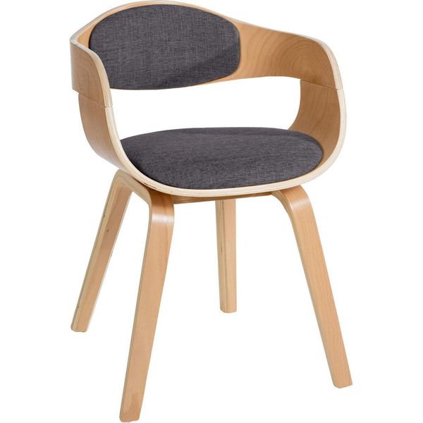 Sedia Per Visitatori Moderna - Sedia Per Ospiti - Design Confortevole E Di Facile Manutenzione | Colore: Naturale/Grigio Chiaro-image