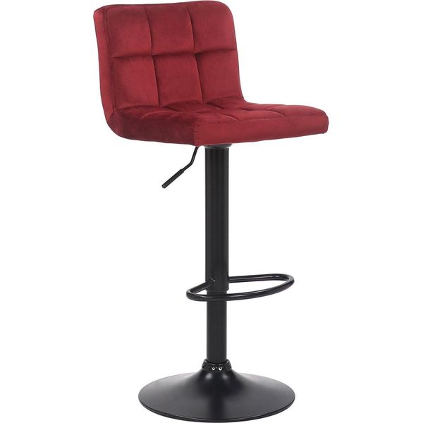 Sgabello Moderno - Sgabello Da Bar - Design Ergonomico, Rivestimento In Velluto | Colore: Rosso-image