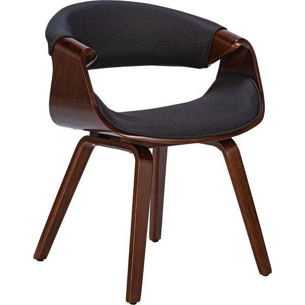 Sedia Da Pranzo - Sedia Da Cucina - Comoda Con Braccioli | Colore: Noce/Nero | Materiale: Polvere-image