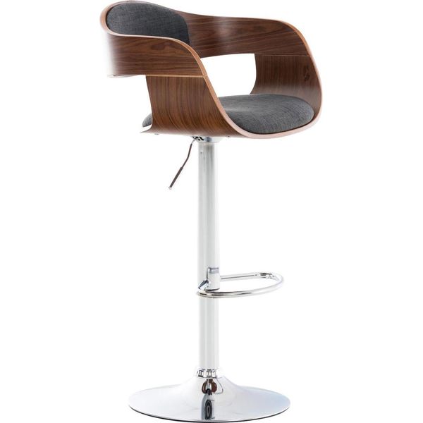 Sgabello Di Design - Sgabello - Seduta Ergonomica, Girevole E Regolabile A 360° | Colore: Noce/Grigio Scuro-image