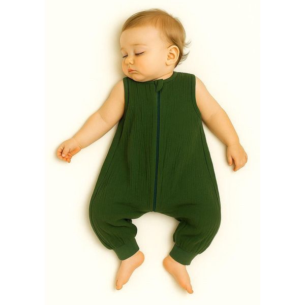 Sacco Nanna In Mussola Con Gambe - Sacco Nanna Per Bambini - Cotone Traspirante E Morbido - 9-24 Mesi-image