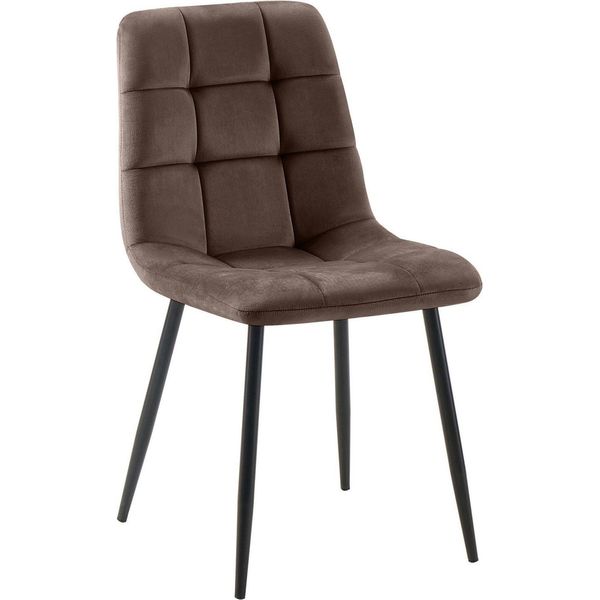Sedia Da Pranzo - Sedia Da Pranzo - Schienale Comodo - Facile Da Mantenere | Materiale: Morbido | Colore: Marrone-image