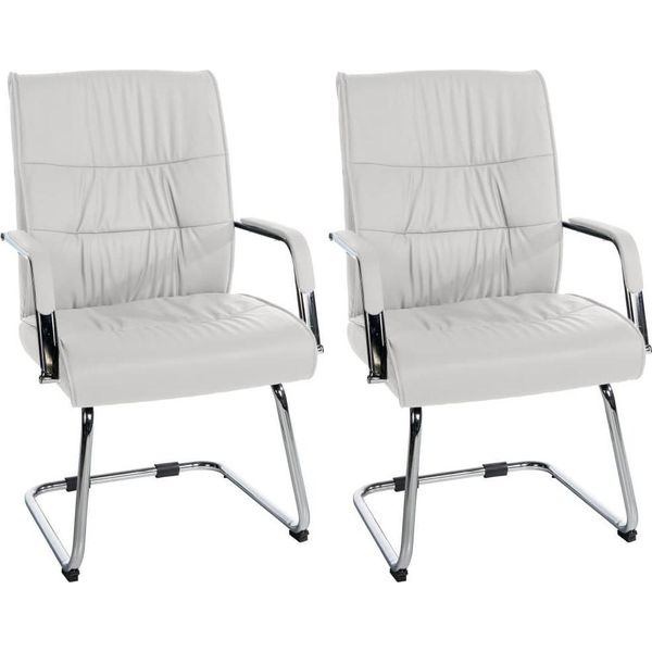 Set Di 2 Sedie Per Visitatori - Sedie Per Ospiti - Comfort Ergonomico | Colore: Bianco-image