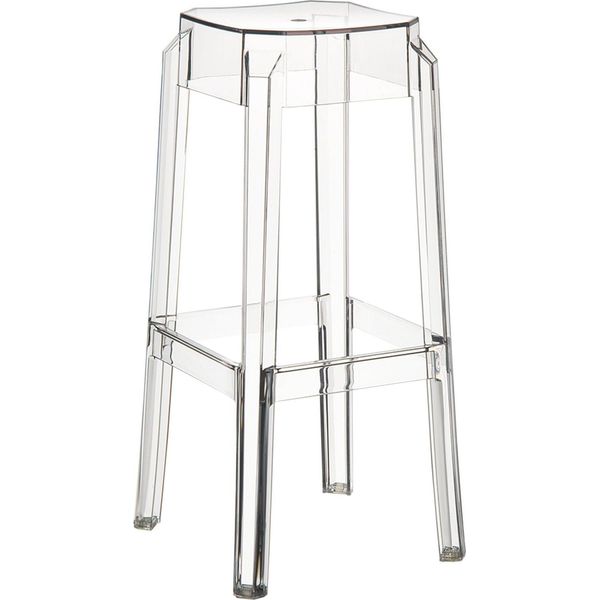 Sgabello Da Bar Moderno - Sedia Di Design Con Comfort - Resistente Alle Intemperie, Impilabile E Resistente Ai Raggi Uv. Colore: Trasparente-image