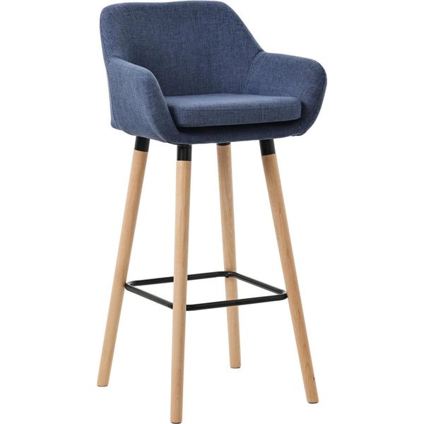Sgabello Moderno - Sgabello - Elevato Comfort Di Seduta Ed Elegante Rivestimento In Tessuto | Colore: Blu Scuro-image