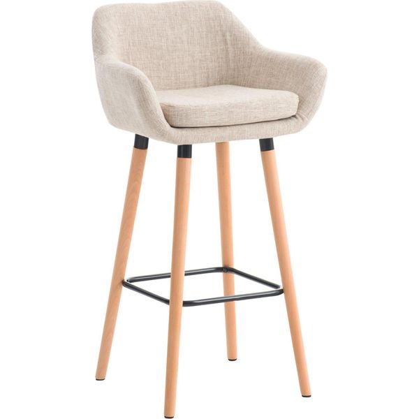Sgabello Moderno - Sgabello - Elevato Comfort Di Seduta Ed Elegante Rivestimento In Tessuto | Colore: Crema-image