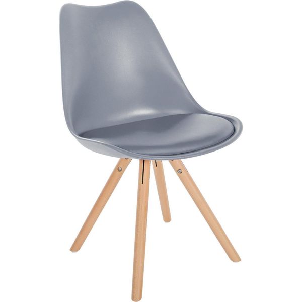 Sedia Da Pranzo In Plastica - Comfort In Poliuretano - Elegante Struttura In Legno-image