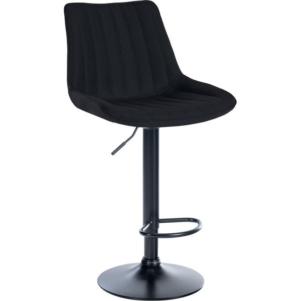 Sgabello Da Bar Moderno - Sgabello In Tessuto - Fantastico Comfort Di Seduta | Colore: Nero | Colore Base: Nero-image