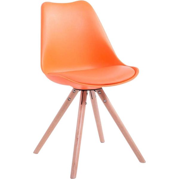 Sedia Per Visitatori Kunstleer - Sedia Per Riunioni - Seduta Confortevole | Colore: Arancione | Colore Abbigliamento: Naturale-image