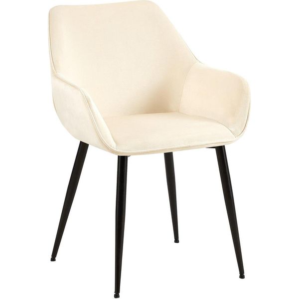 Sedia Da Pranzo - Lusso Confortevole - Robusta Struttura In Metallo | Colore: Crema | Materiale: Morbido-image