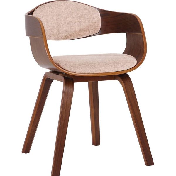 Sedia Per Visitatori Moderna - Sedia Per Ospiti - Design Confortevole E Di Facile Manutenzione | Colore: Noce/Crema-image